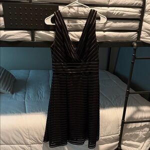 White House Black Market Textured Black Midi Dress